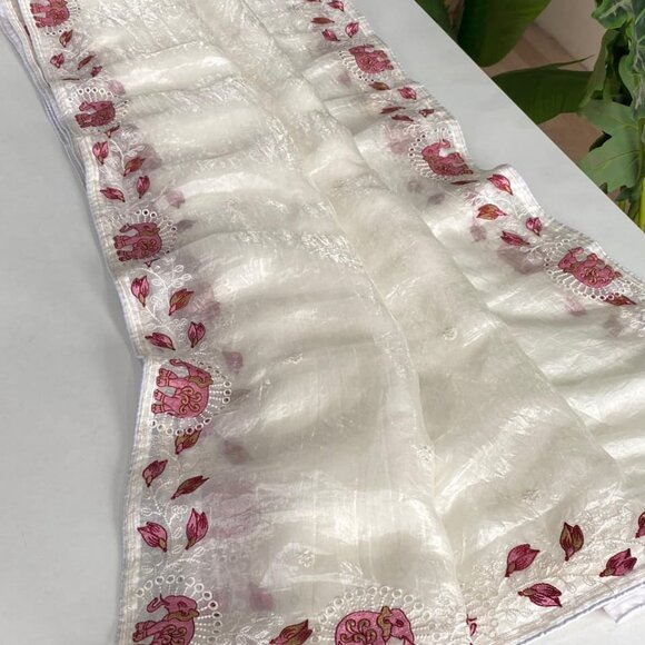 SILK EMBROIDERY SAREE - Picture 7 of 14